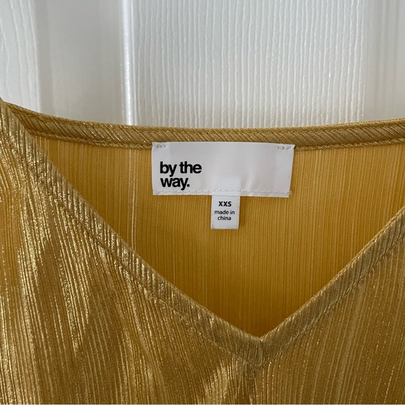 NWOT by the way Revolve Yellow Metallic Bodysuit - Picture 3 of 7